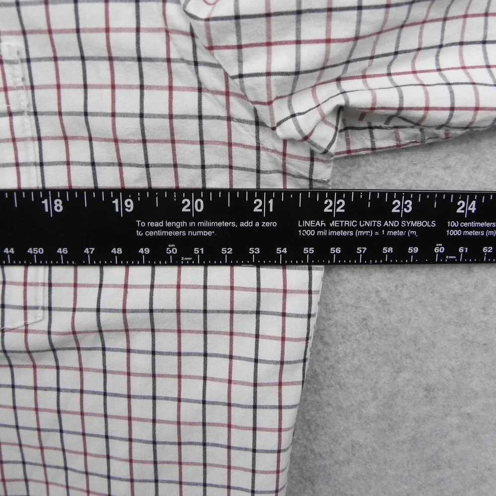 J.Crew Button Up Shirt Mens L Slim Flex Washed Check Long Sleeve Pocket